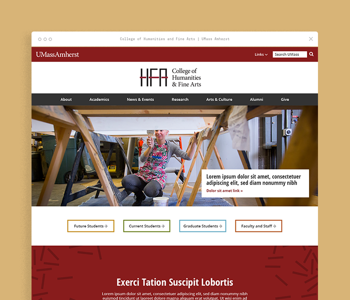 UMass Amherst College of Humanities and Fine Arts Website